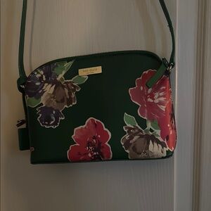 Kate Spade Green and Red Floral Crossbody Bag
